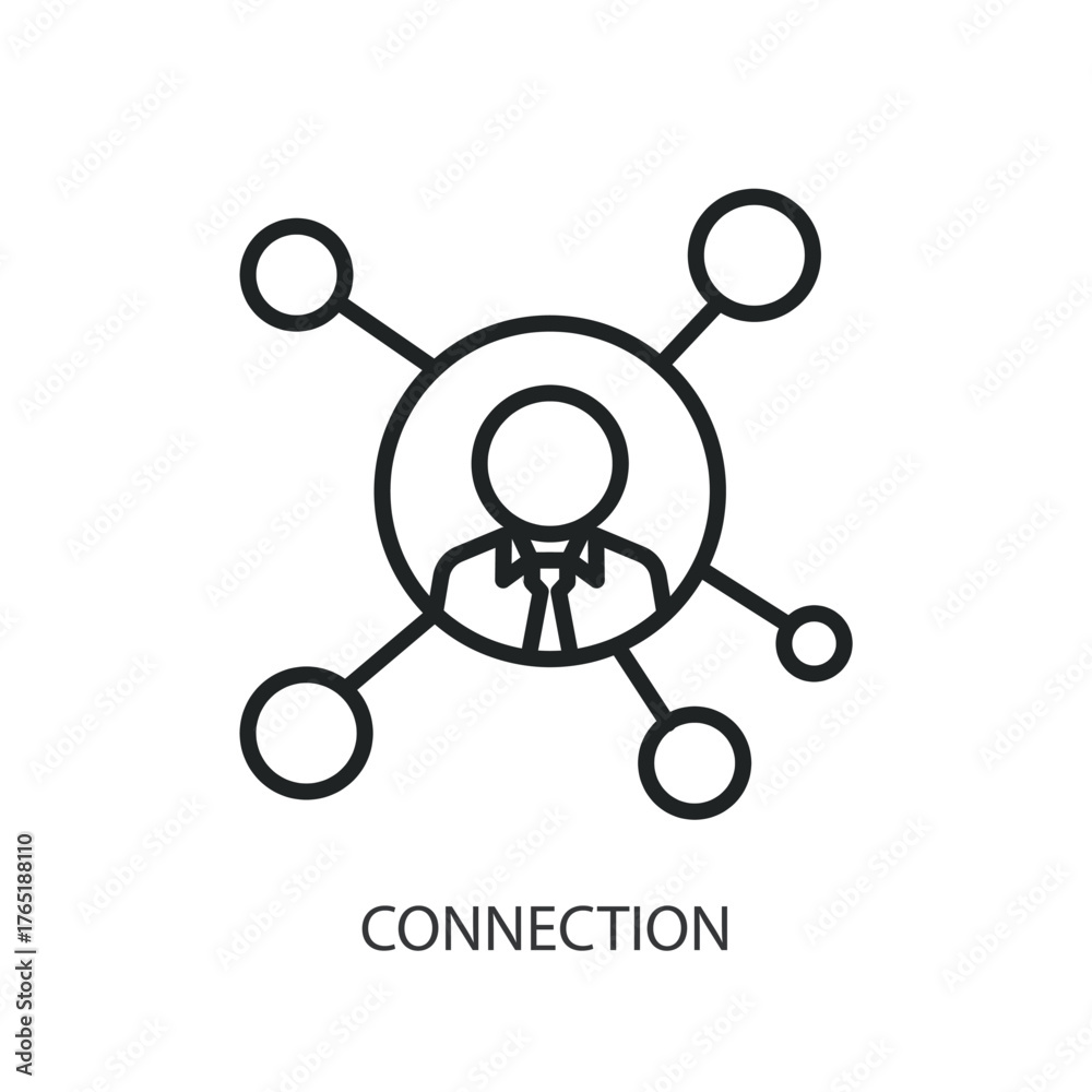 Fototapeta premium Connection thin line vector icons.