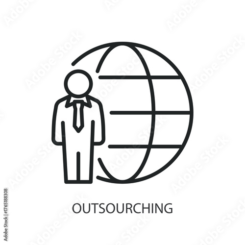 Outsourching thin line vector icons.