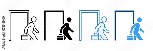 Worker Leaving  Icon Set Multiple Style Collection
