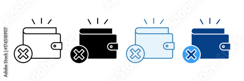 Empty Wallet  Icon Set Multiple Style Collection