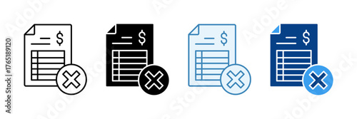 Unpaid  Icon Set Multiple Style Collection