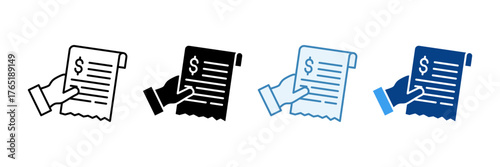 Spending Bill  Icon Set Multiple Style Collection