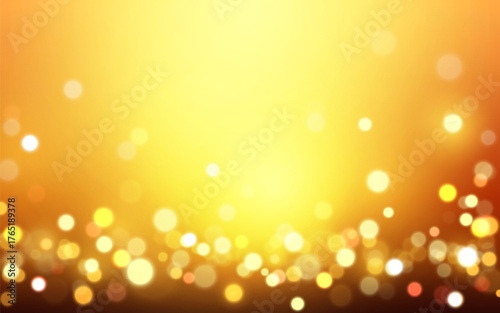 Golden Bokeh Light Background with Sparkling Glow Effect, Abstract Warm Glitter Design for Celebration and Luxury Style, Background decoration