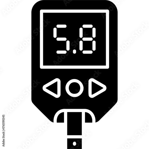 Solid Glyph Glucose Meter Icon