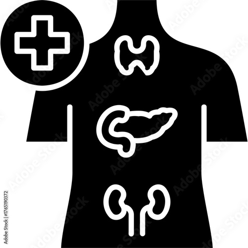 Solid Glyph Endocrinology Icon