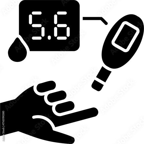 Solid Glyph Diabetes Test Icon