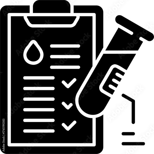 Solid Glyph Blood Test Icon