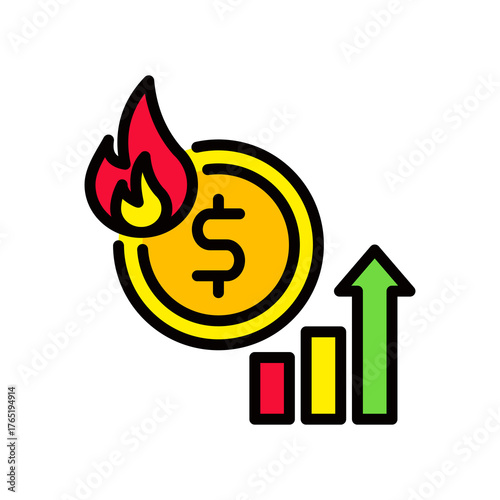 Inflation lineal color icon