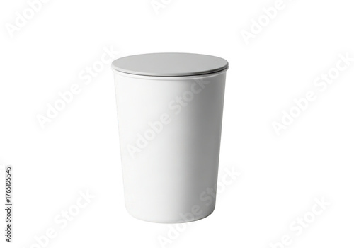 Wallpaper Mural A tall white cylindrical container with a silver rim isolated on transparent background Torontodigital.ca