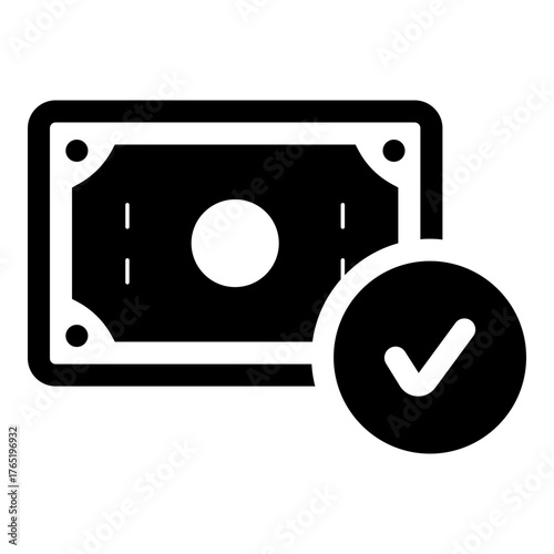 money with secure guarantee check mark icon