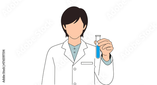 Scientist Holding a Test Tube with Blue Liquid Experiment for Scientific Research and Medical Advancements in Healthcare Laboratories and Pharmaceutical Industries