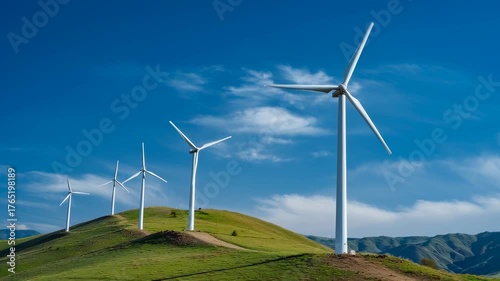 Wind Turbines Hill Spin/風力タービン丘回転1