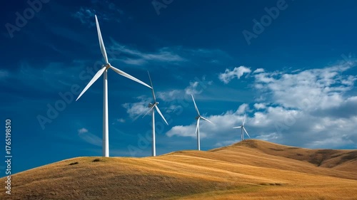 Wind Turbines Hill Spin/風力タービン丘回転3