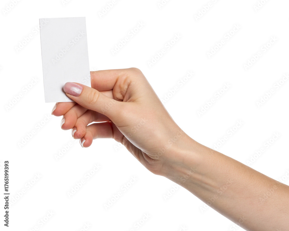 Fototapeta premium hand holding blank business card