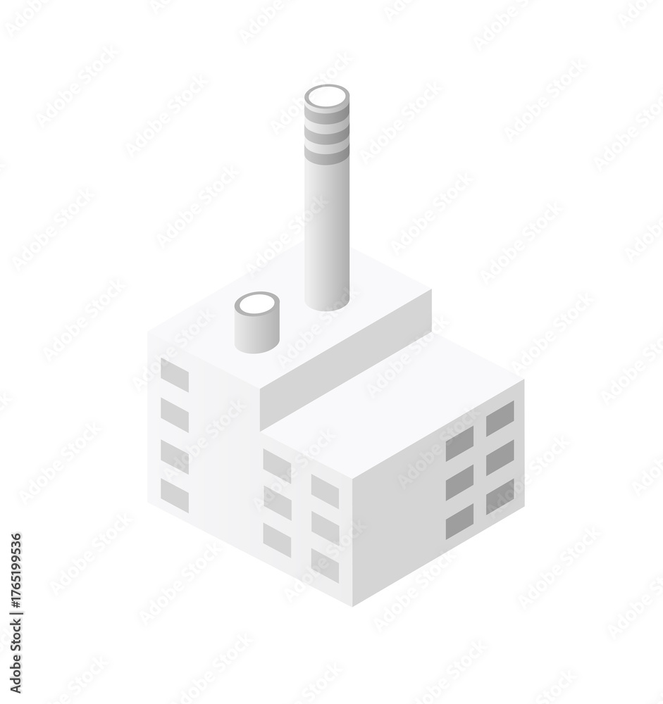 custom made wallpaper toronto digitalIsometric factory building symbol representing industry production
