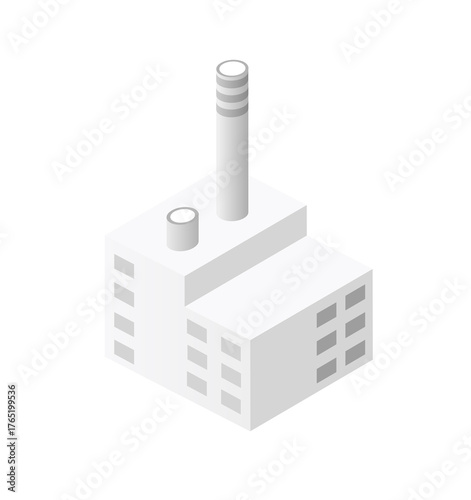 Wallpaper Mural Isometric factory building symbol representing industry production Torontodigital.ca