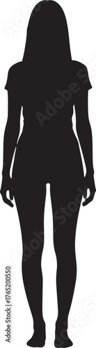 Abstract silhouette of a female figure in dynamic pose
