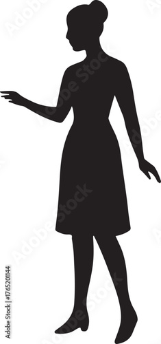 Elegant silhouette of a woman in profile