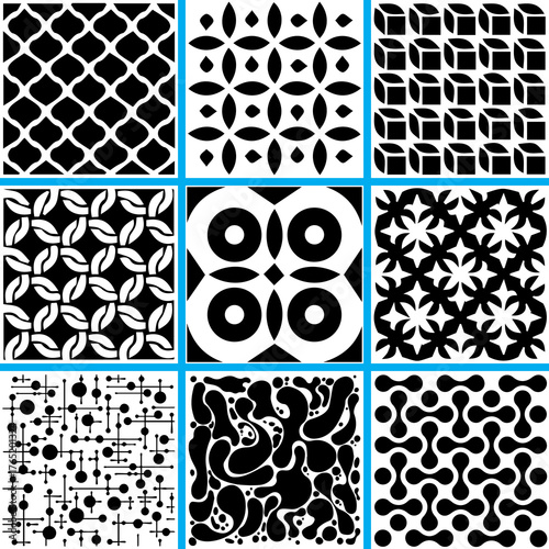 Collection of striped seamless geometric patterns.