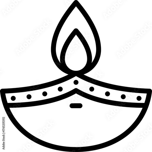 candle icon illustration design with outline