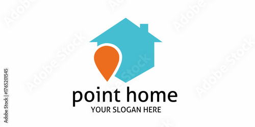 Free Download House point gather logo vector. Pin icon with home combination. Creative gps map point location symbol concept. - GFXLoad
