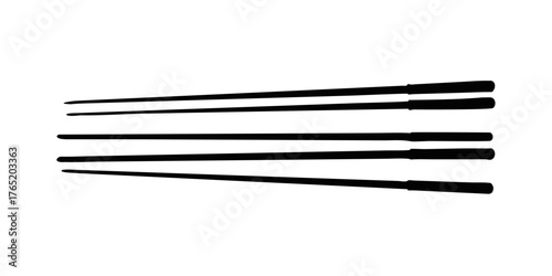 Chopsticks icons. Collection of black symbols isolated on a white background. Vector illustration