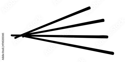 Chopsticks icons. Collection of black symbols isolated on a white background. Vector illustration