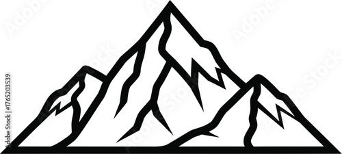 Bold mountain range outline for logo or adventure inspiration