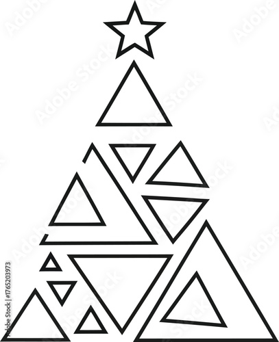 Modern geometric Christmas tree design for festive celebrations