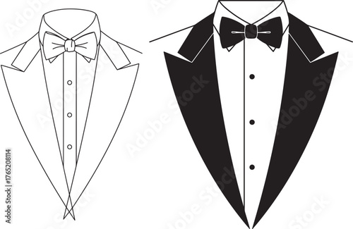 Tuxedo and bow tie silhouette comparison