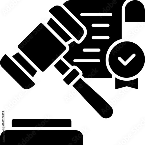 Solid Glyph Legal Icon