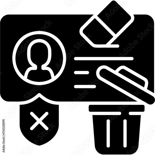 Solid Glyph Right To Erasure Icon