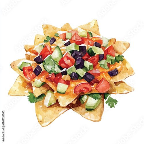Delicious loaded nachos with various toppings.