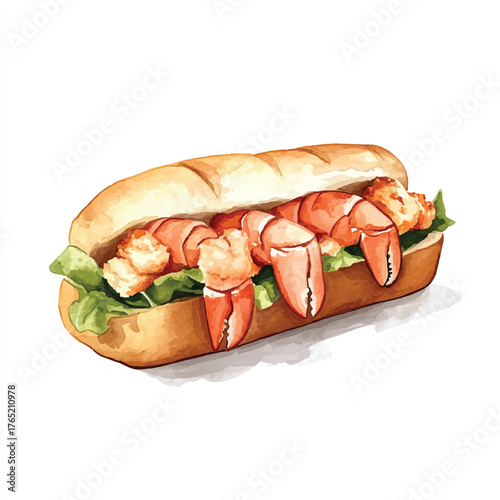 Delicious lobster roll sandwich with fresh ingredients and tasty flavors.