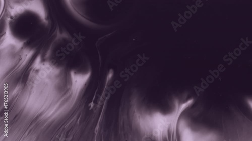 Splatter drip. Acrylic paint. Defocused purple white color chemical droplet round wet texture floating on abstract creative background.