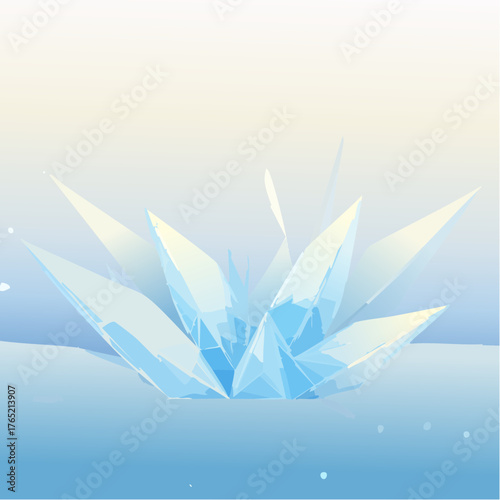 Golden Reflection Morning Light Ice Vector Design