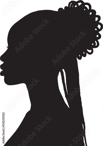 Silhouette of a black woman with natural hair