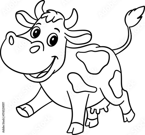 Cute Cow Outline Cartoon