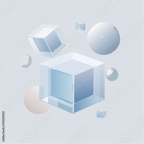 Frosted Glass Minimal Object Vector Design