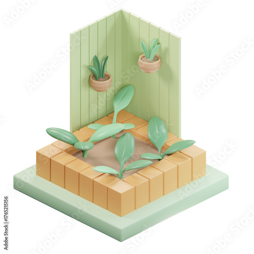 Urban Garden 3D Enviroment Climate Illustration