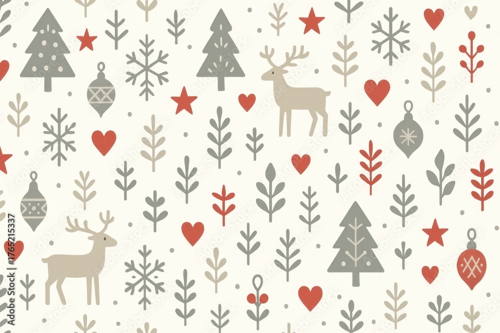 Naklejka premium Festive winter pattern background