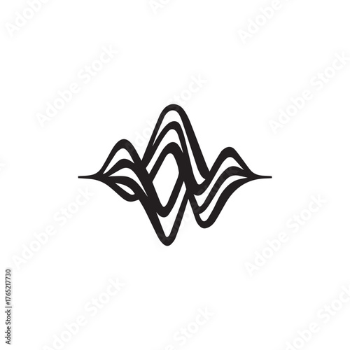 Abstract Sound Wave Equalizer Icon Dynamic Audio Rhythm Visual Representation