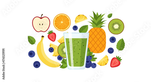 Vibrant and refreshing smoothie bursting with fresh fruits and healthy ingredients for a delicious and energizing start to your day