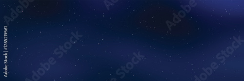 Starry night sky, space and galaxy, vector design, panoramic view