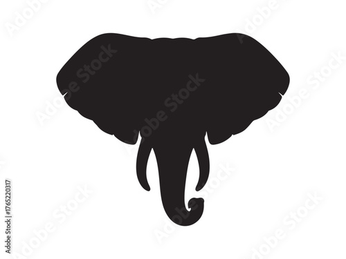 Elephant Head Silhouette African Animal Wildlife Nature Conservation