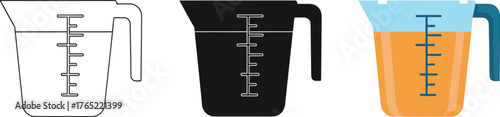 Measuring Jugs for Culinary Use in Various Styles Illustration