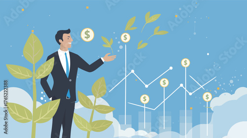 CEO presenting company growth plans in business meeting — professional leadership presentation concept