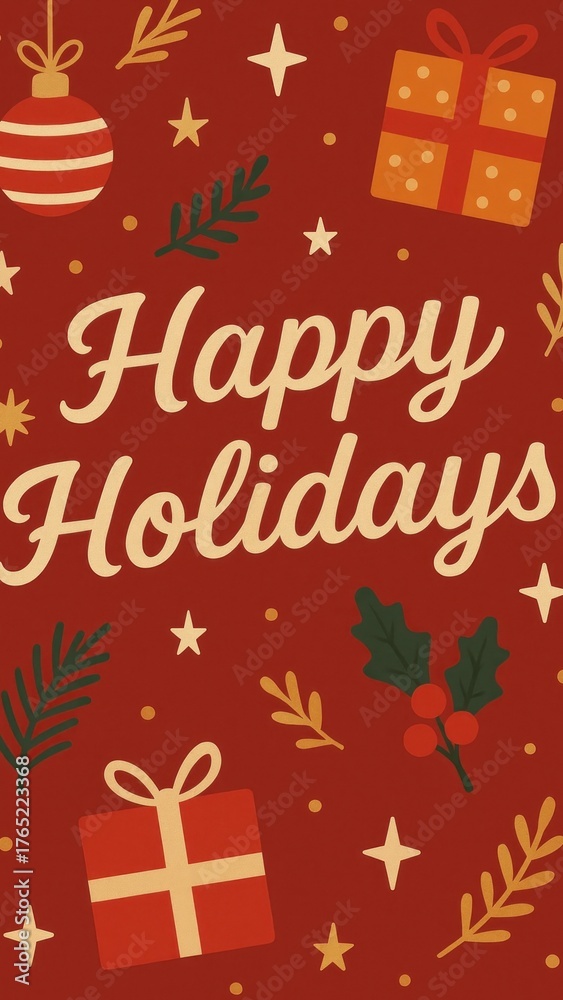 Fototapeta premium Festive holiday-themed mobile wallpaper