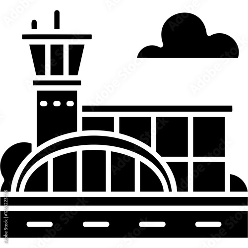 Solid Glyph Airport Icon