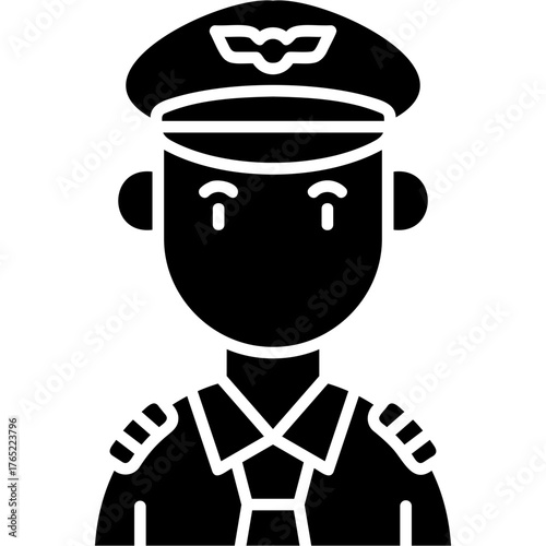 Solid Glyph Pilot Icon